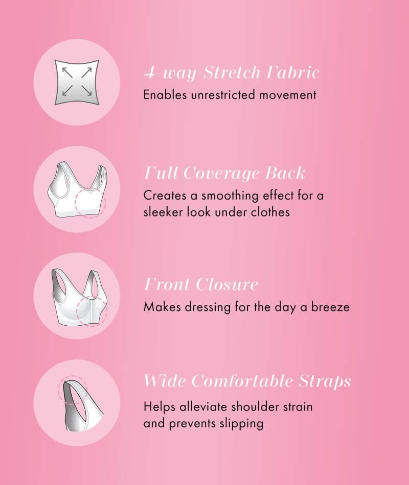 Exquisite Form Fully Seamless Wire-Free Full Coverage Bra with Front Closure - White Bras